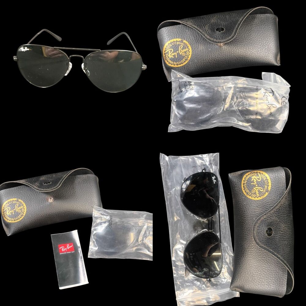 Ray-Ban RB3026 62mm Black On Black Frame & Lens Aviator Sunglasses UV400